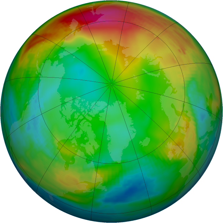 Arctic ozone map for 10 January 1979